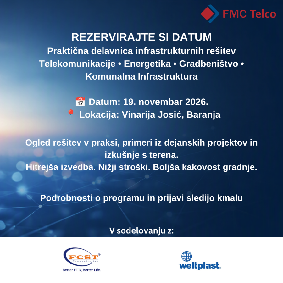 Rezervirajte datum: praktična delavnica o infrastrukturi za telekomunikacije, komunalni sektor in izvajalce